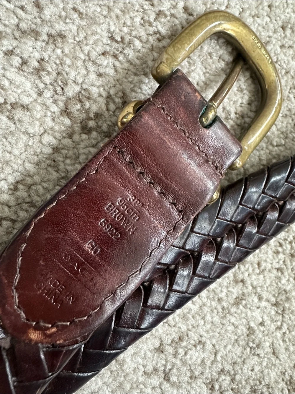Coach Brown Braided Men’s Leather Belt 38